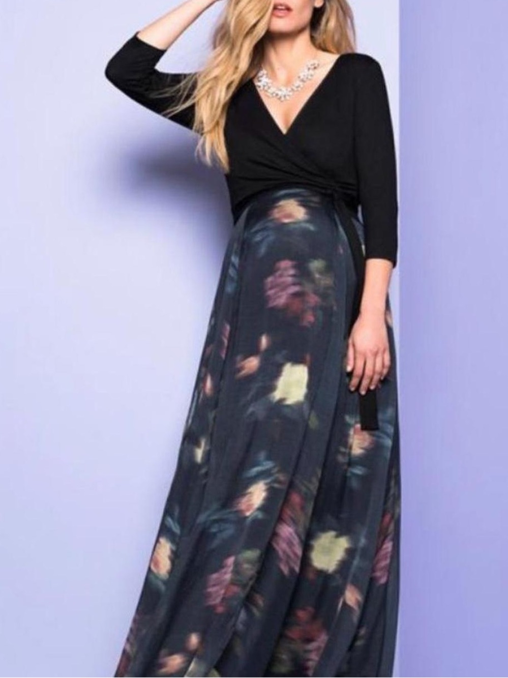 LUXE by Seraphine Wrap Maternity Maxi dress size 10